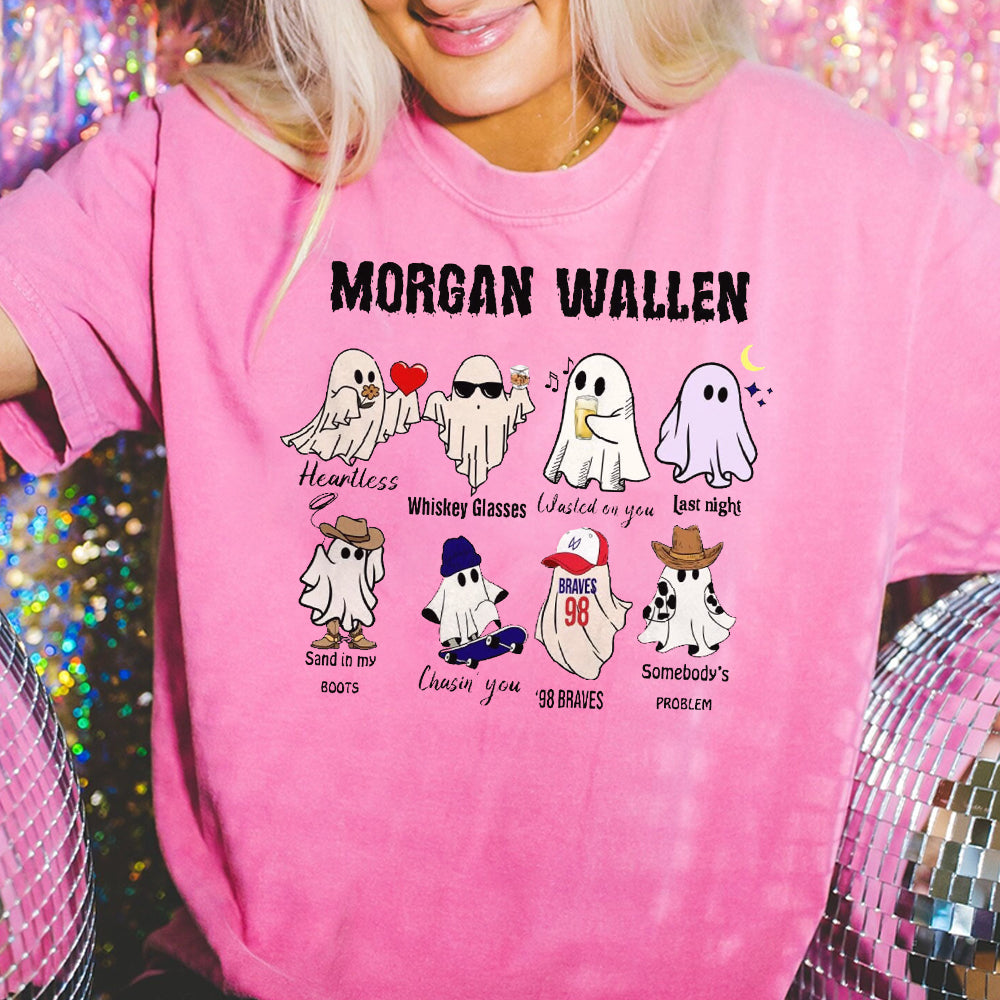 Morgan Wallen Halloween Sweatshirt, Halloween Ghost, Morgan Wallen Music, Wallen Ghost Shirt, Western Wallen Ghost Comfort Colors Shirt FFF