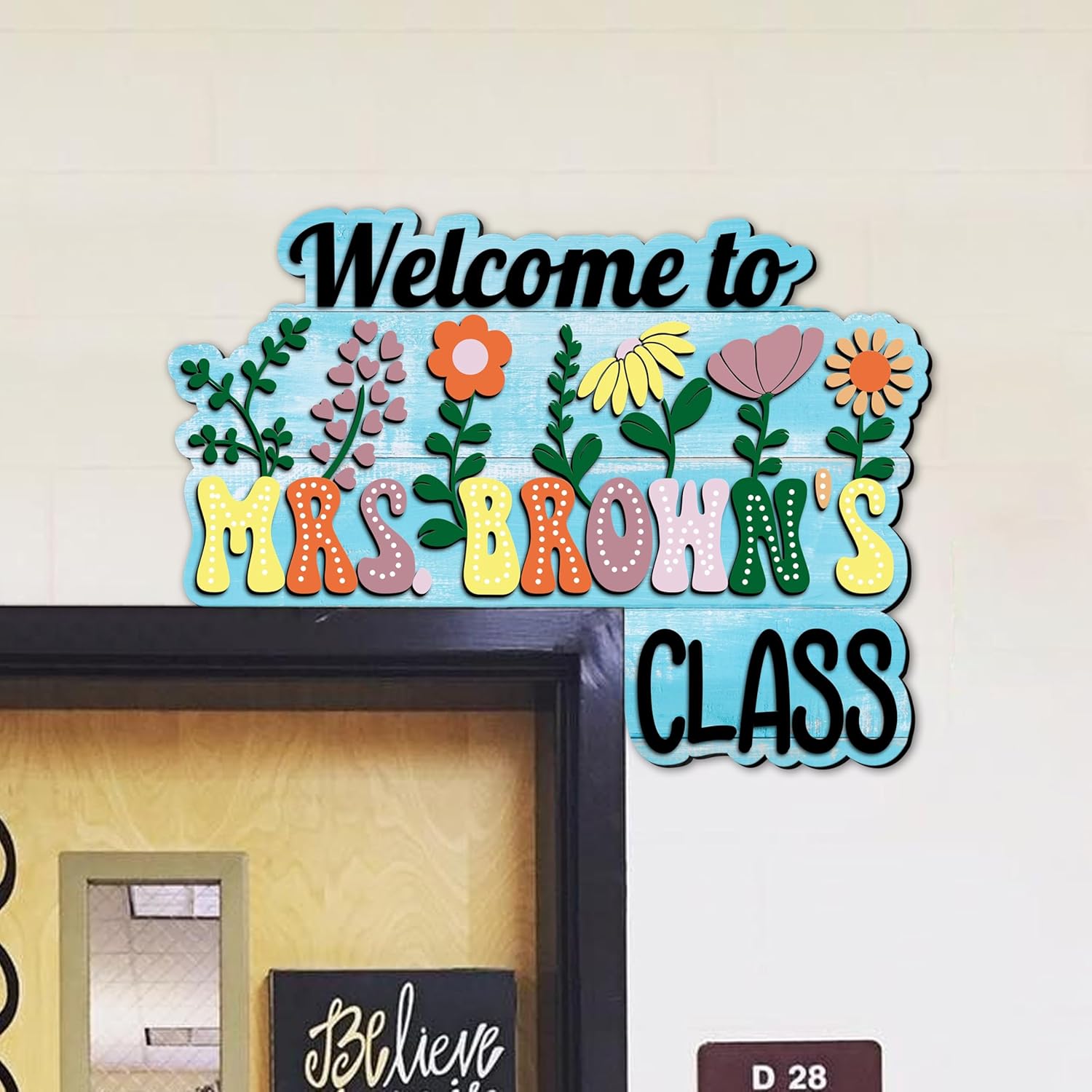 Personalized Classroom 3D Doorframe Corner SignTeacher Doorframe Dot Dalmatian Theme Decor Custom Name Teacher Appreciation Gift For Coworker Girl Woman On Christmas Teacher's Day Back To School Dofra