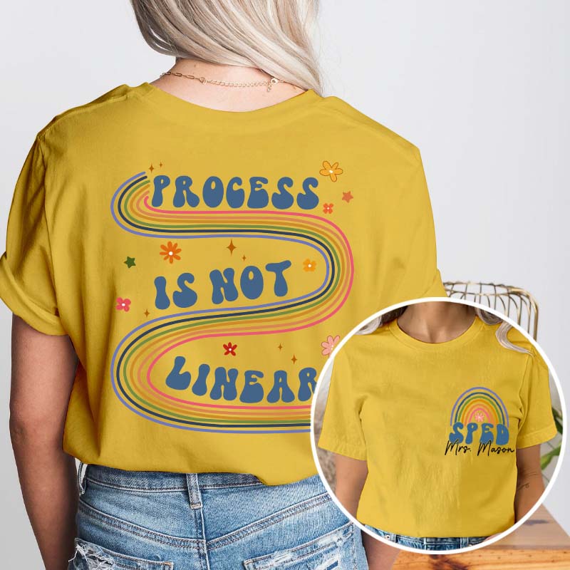 Personalized Process Is Not Linear Teacher Two Sided T-Shirt 2MAT88