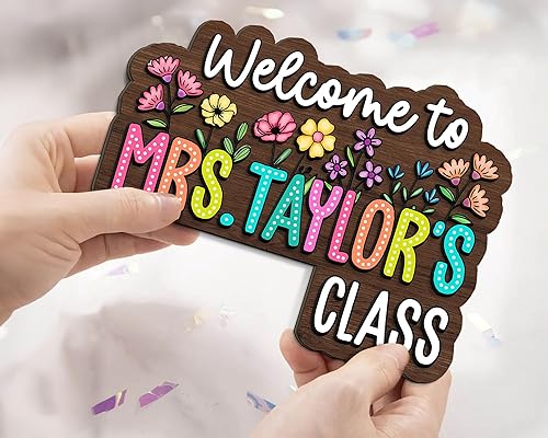 Personalized Classroom 3D Doorframe Corner Sign Custom Teacher Name Teacher Doorframe Sign Welcomes Sign Door Hanger Groovy Teacher Appreciation Gift For Woman On Back To School Class Of 2024