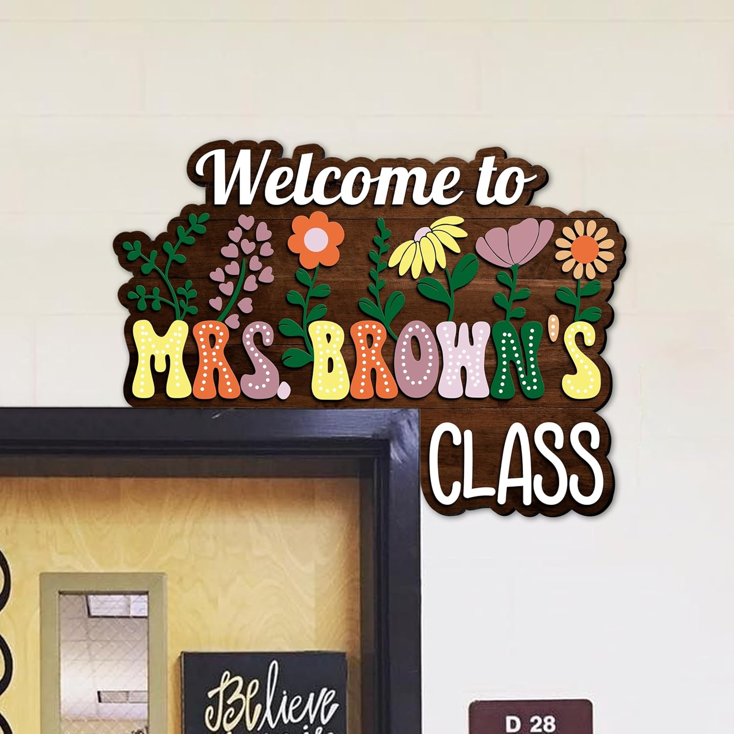 Personalized Classroom 3D Doorframe Corner SignTeacher Doorframe Dot Dalmatian Theme Decor Custom Name Teacher Appreciation Gift For Coworker Girl Woman On Christmas Teacher's Day Back To School 3 Dofra