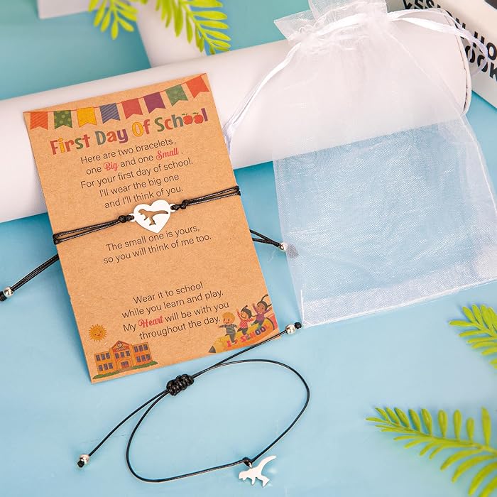 First Day of School Bracelet Mommy and Me, Prek Matching Wish Bracelets Set, Adjustable Bracelet for Boys Girls Gifts Stuff BulkBracelet3au