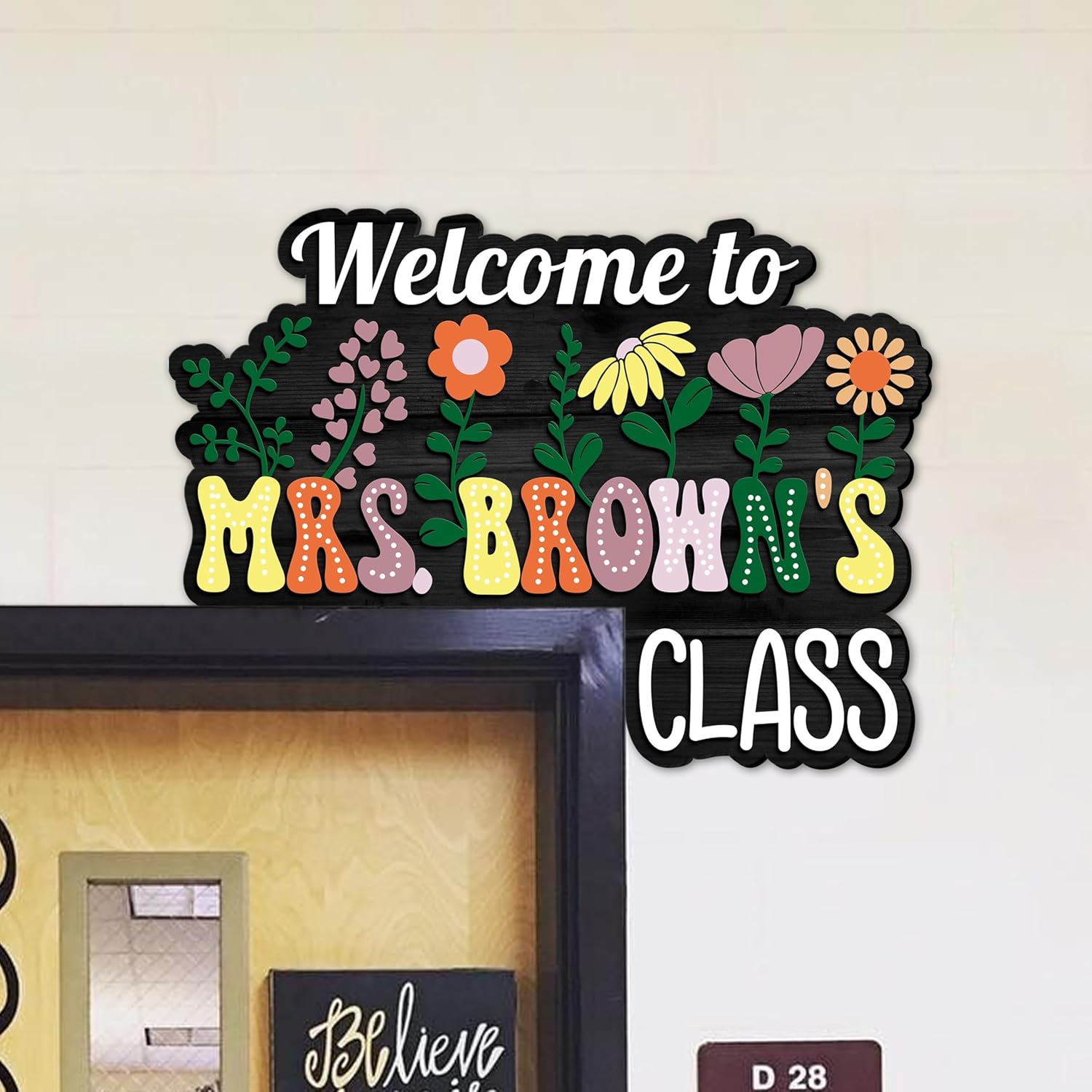 Personalized Classroom 3D Doorframe Corner SignTeacher Doorframe Dot Dalmatian Theme Decor Custom Name Teacher Appreciation Gift For Coworker Girl Woman On Christmas Teacher's Day Back To School Dofra