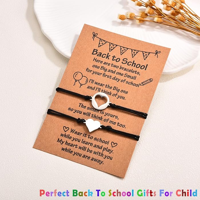  Back To School First Day of Kindergarten Bracelet for Girls - Back To School Bracelet for Daughter from Mommy, Adjustable BraceletBracelet3au