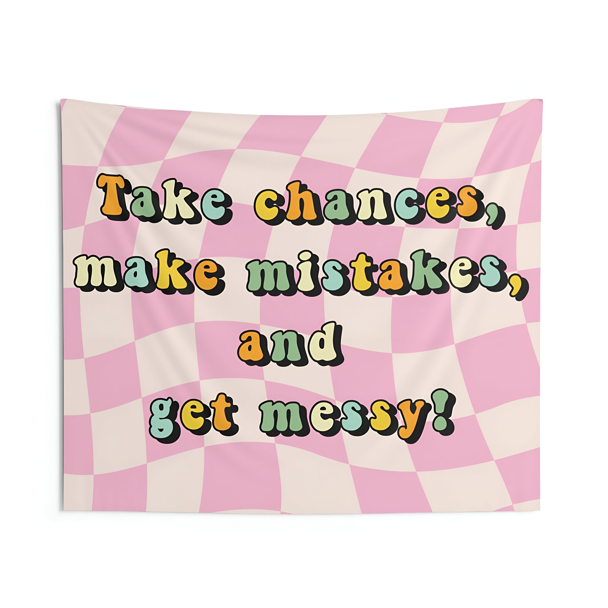 Classroom Tapestry, Take Chances Make Mistakes and Get Messy Decor, Retro classroom decor, Teacher wall art, Classroom welcome sign Tapes