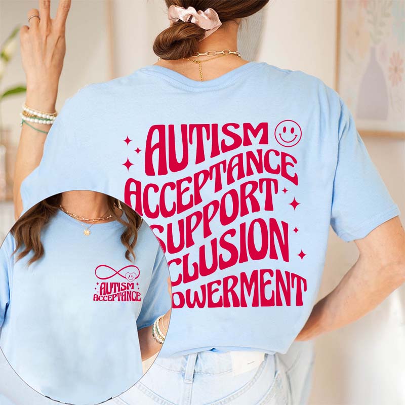 Autism Acceptance Teacher Two Sided T-Shirt 2MAT88