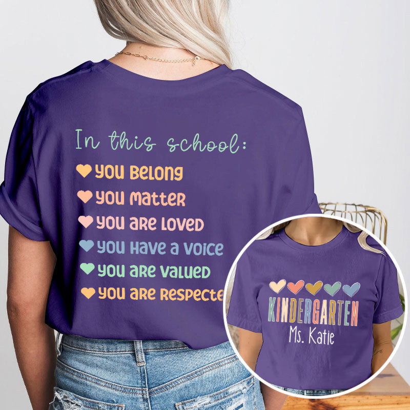 Personalized Teacher's Name FRI YAY Teacher Two Sided T-Shirt 2MAT68