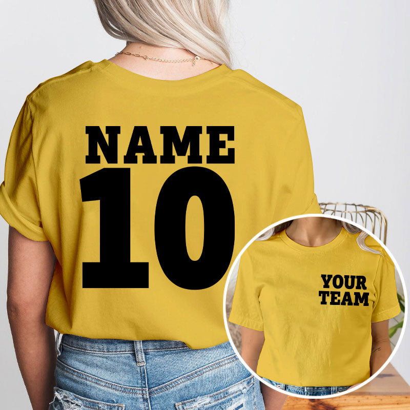 Personalized Team Name And Number Team Teacher Two Sided T-Shirt 2MAT88