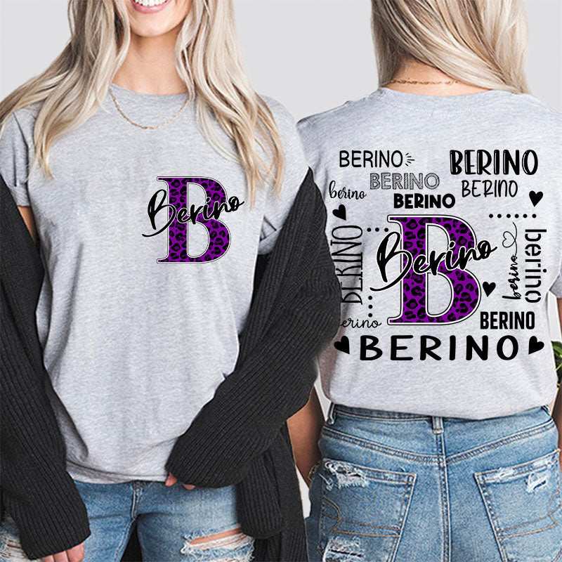 Personalized Leopard School Mascot Teacher Two Sided T-Shirt 2MAT68