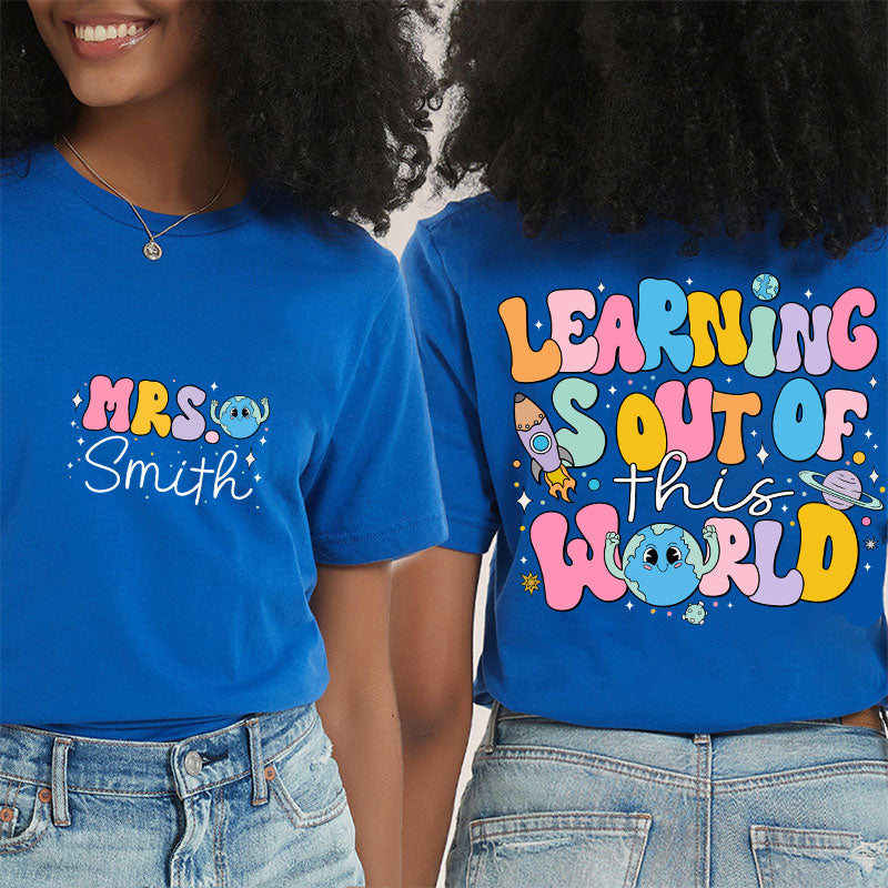 Personalized My Students Are All Shining Stars Teacher Two Sided T-Shirt 2MAT68
