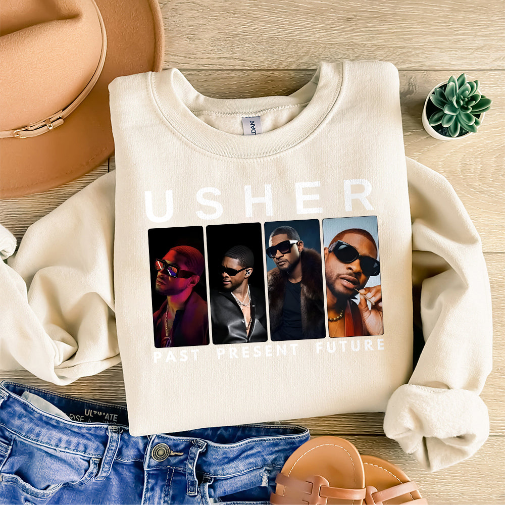 Usher Tee, Vintage Past Present Future, Usher Tour Tee, Usher Merch, Usher Concert ,Usher Tour T-shirt, Retro Shirt, Usher Show, Usher Fan T8 1