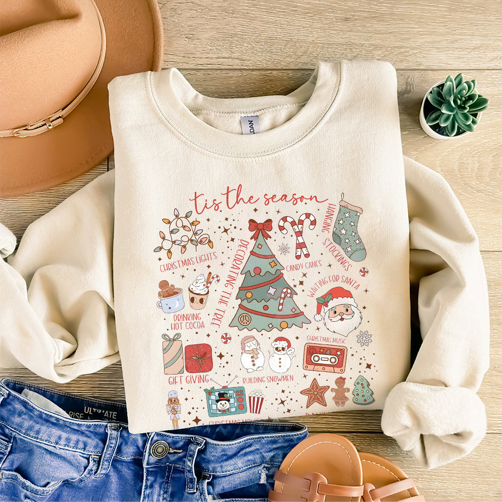 Retro Christmas Png, Xmas Png, Tis The Season Christmas Png, Cute Santa Holiday Sublimation Design, Trendy Festive Png, Hot Cocoa Png S228 2 SNA