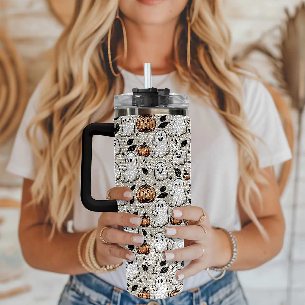 Halloween Gift Idea, Ghost 40oz Rhinestone Tumbler, Halloween Ghostie Bling Tumbler, , Ghost Season Fall Cup, Cute Ghost Tumbler, Bling Cup TUM2908