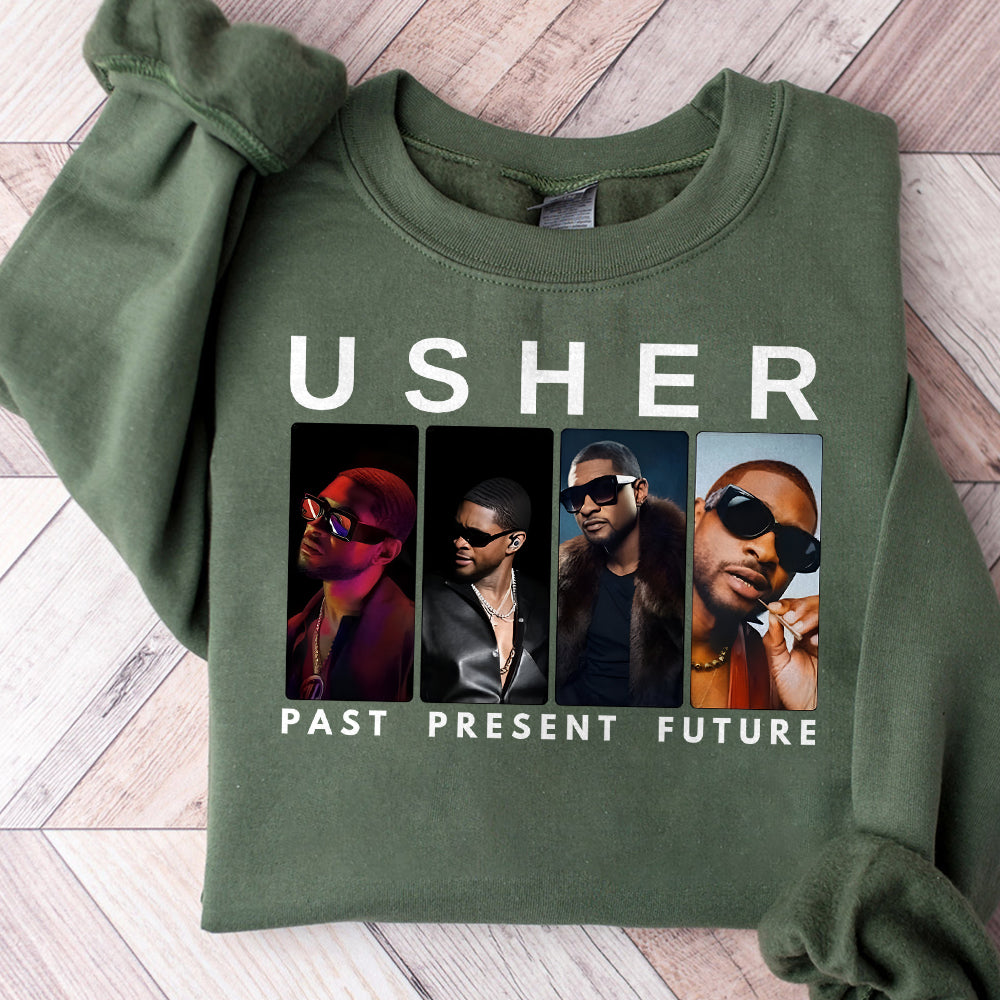 Usher Tee, Vintage Past Present Future, Usher Tour Tee, Usher Merch, Usher Concert ,Usher Tour T-shirt, Retro Shirt, Usher Show, Usher Fan T8 1