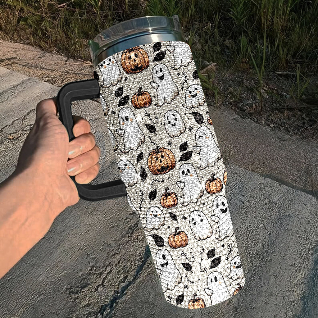 Halloween Gift Idea, Ghost 40oz Rhinestone Tumbler, Halloween Ghostie Bling Tumbler, , Ghost Season Fall Cup, Cute Ghost Tumbler, Bling Cup TUM2908