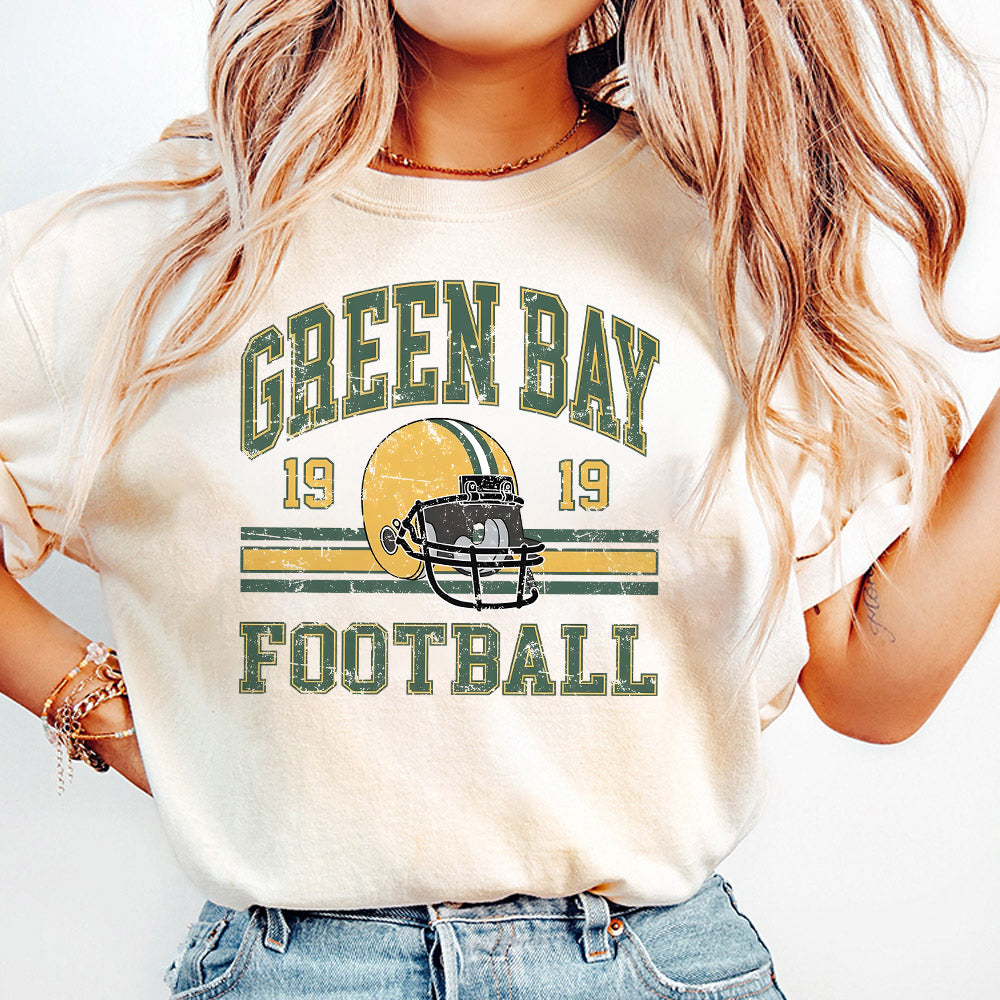 Green Bay Football Men's Shirt, Green Bay Women's Gift, Green Bay T-Shirt For Her, Retro Green Bay Football Tee, Vintage Football Gifts SP1010 05