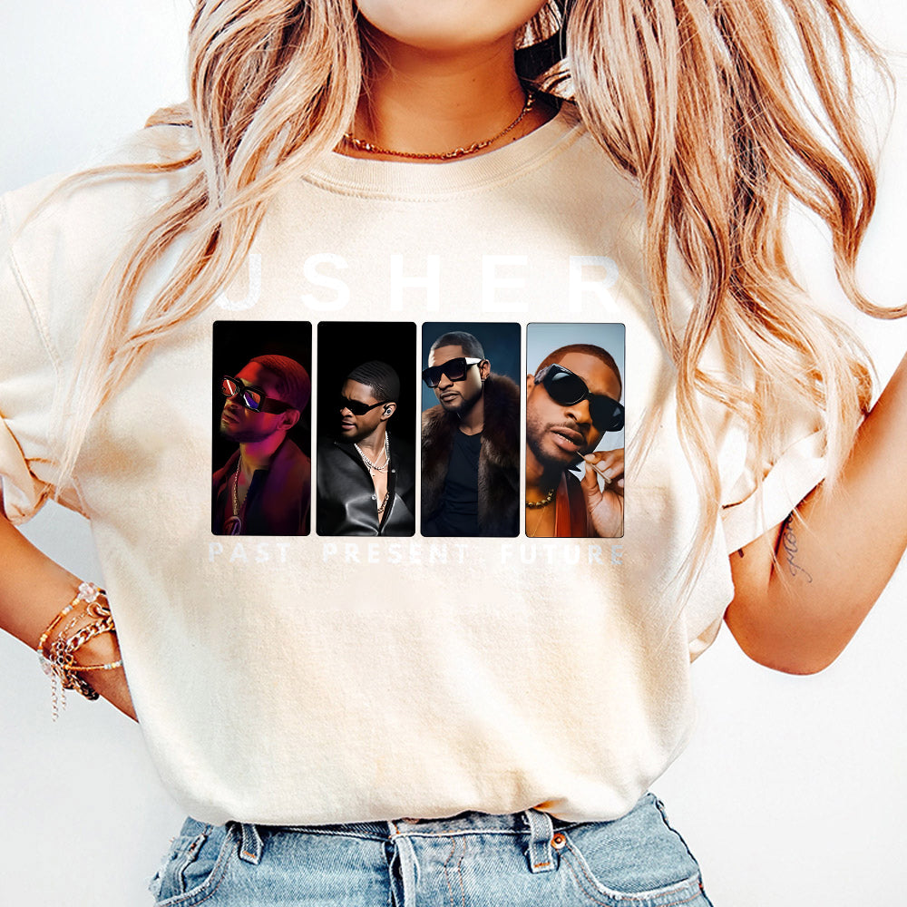 Usher Tee, Vintage Past Present Future, Usher Tour Tee, Usher Merch, Usher Concert ,Usher Tour T-shirt, Retro Shirt, Usher Show, Usher Fan T8 1