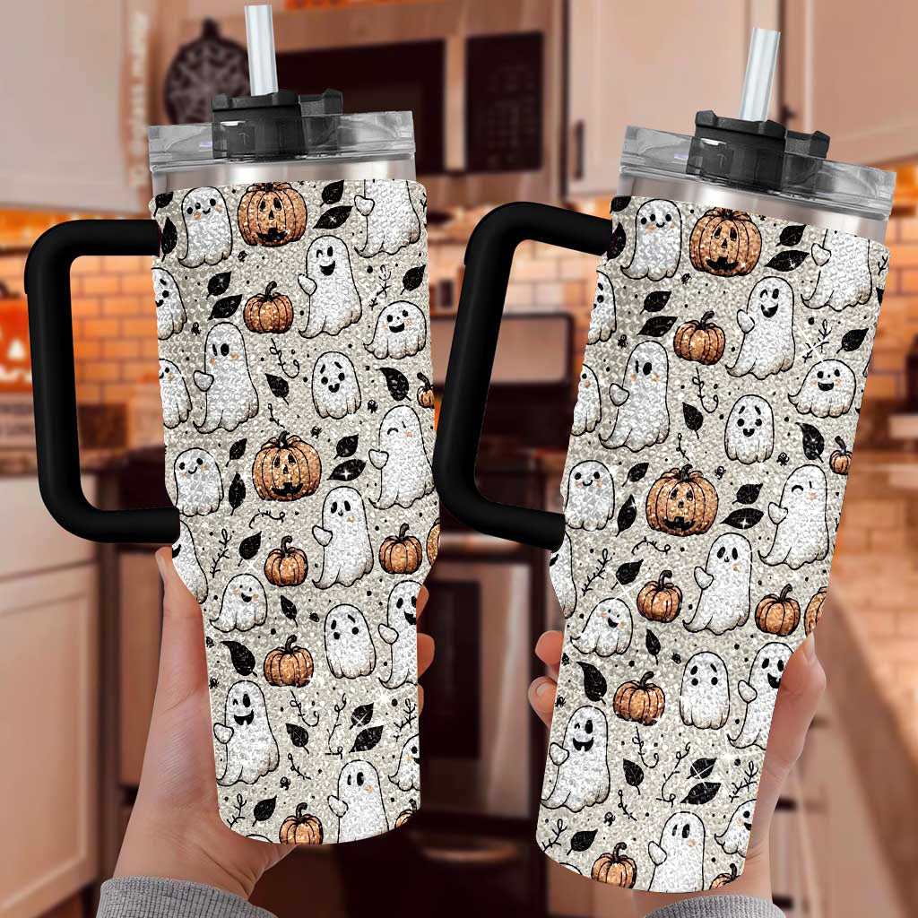 Halloween Gift Idea, Ghost 40oz Rhinestone Tumbler, Halloween Ghostie Bling Tumbler, , Ghost Season Fall Cup, Cute Ghost Tumbler, Bling Cup TUM2908