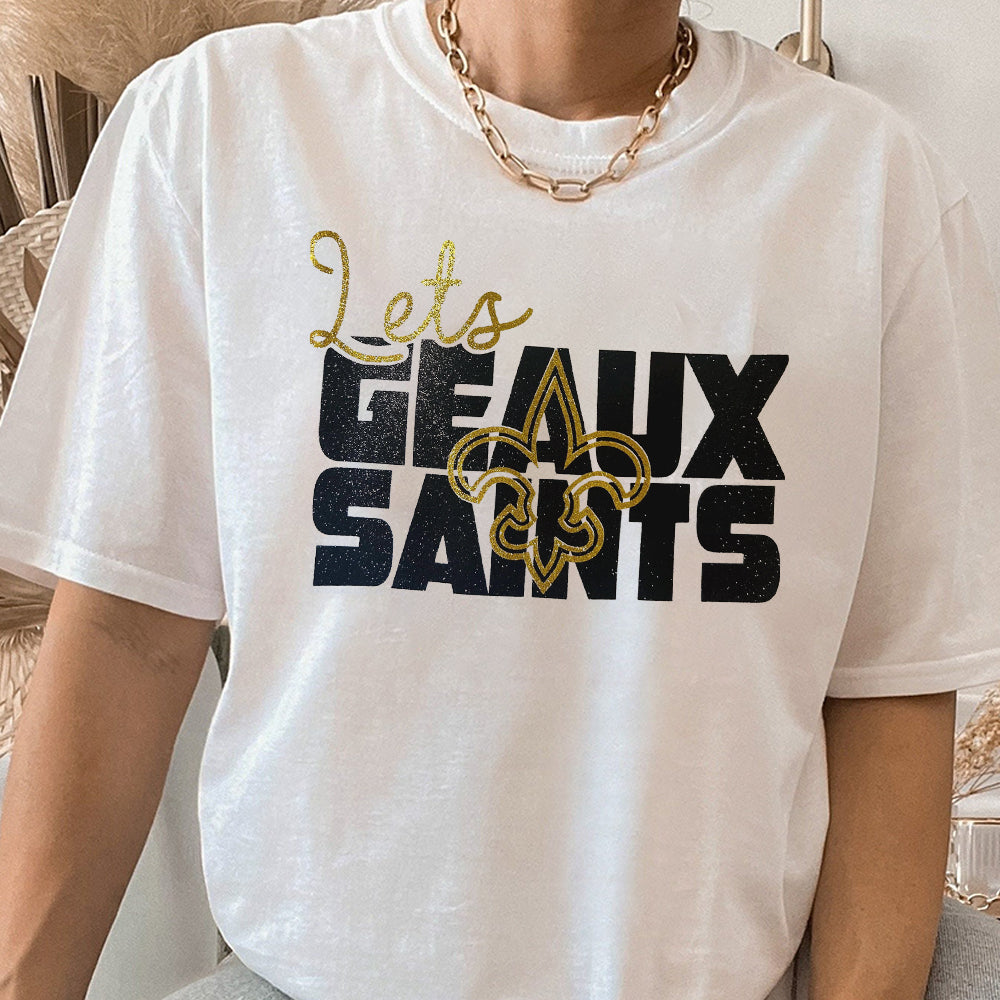 Real Glitter New Orleans Saints Unisex s T-Shirt, Geaux Saints, Nola Saints, Who Dat, Saints Girlie Glitter Shirt GGG TDCAO