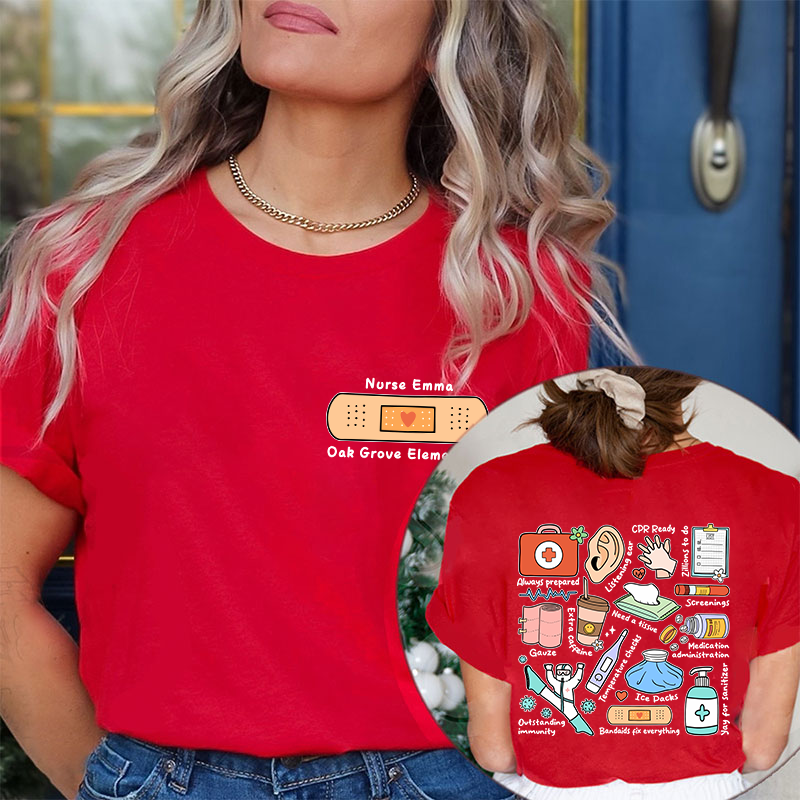 Personalized School Nurse Two Sided T-Shirt 2MAT88