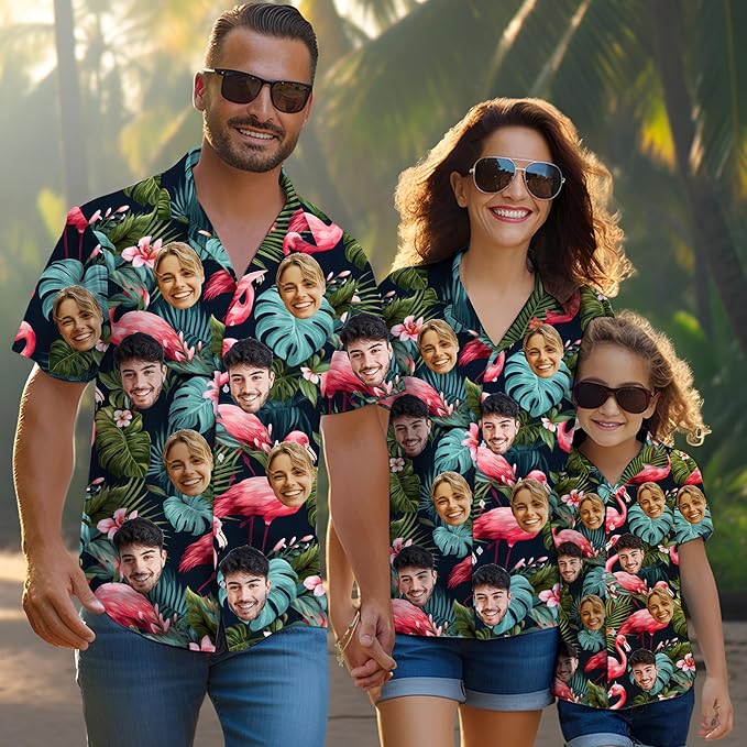 Custom Hawaiian Shirt with Face for Men Women Kids Youth Adult, Personalized Hawaiian Shirts Gifts with Photo Picture hacus1