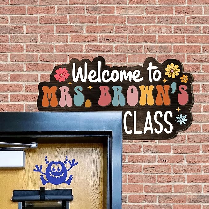 Personalized Classroom 3D Doorframe Corner Sign, Classroom Decor, Teacher Doorframe Sign, Teacher Gifts, Teacher Sign, Welcome Sign, Classroom Sign 75