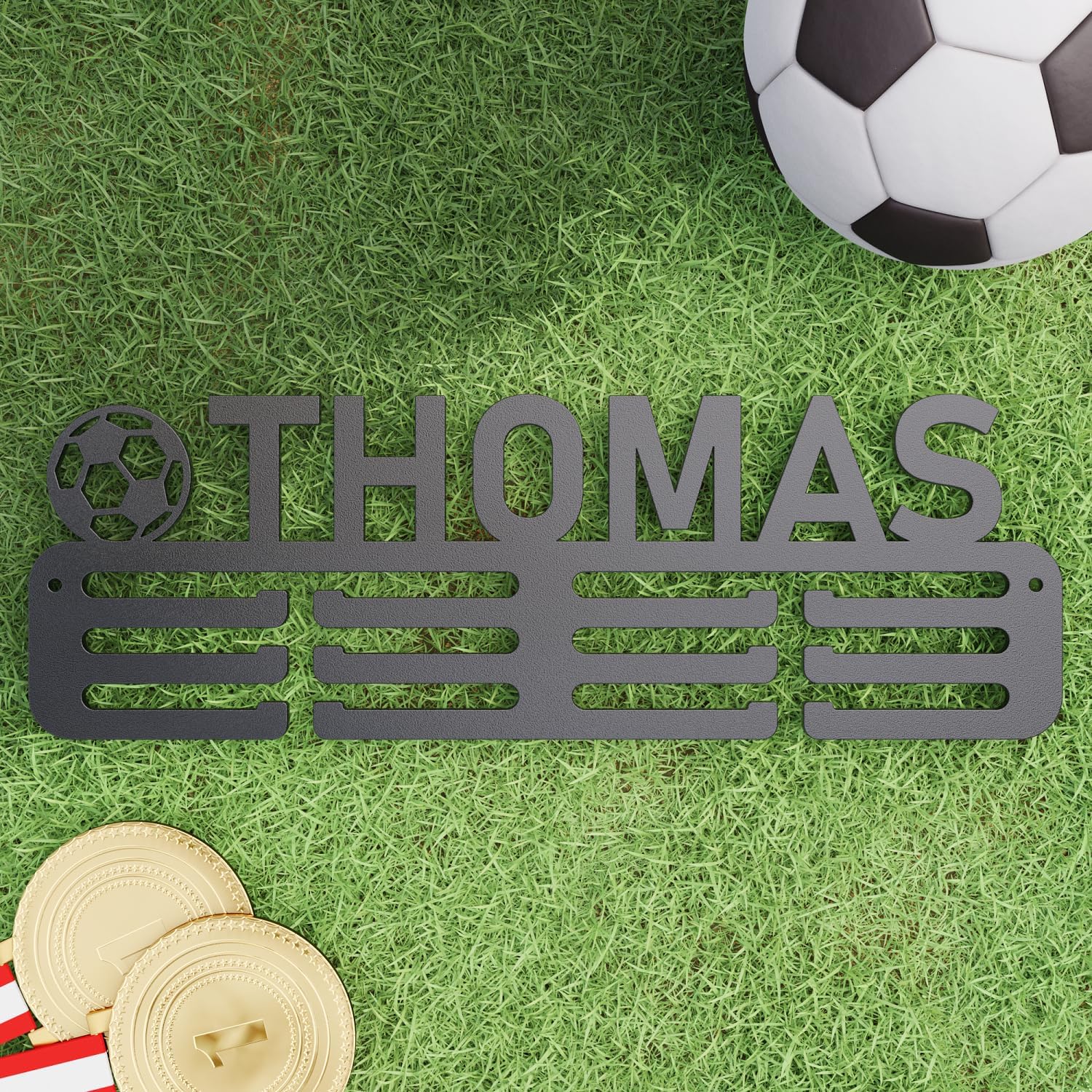 Medal Hanger Display Holder Rack for Awards or Ribbons, Personalized Sports Medal Display, Race Medal Hanger Display Medal Holder for Wall, Custom Trophy and Medal Display Shelf 1 printlight
