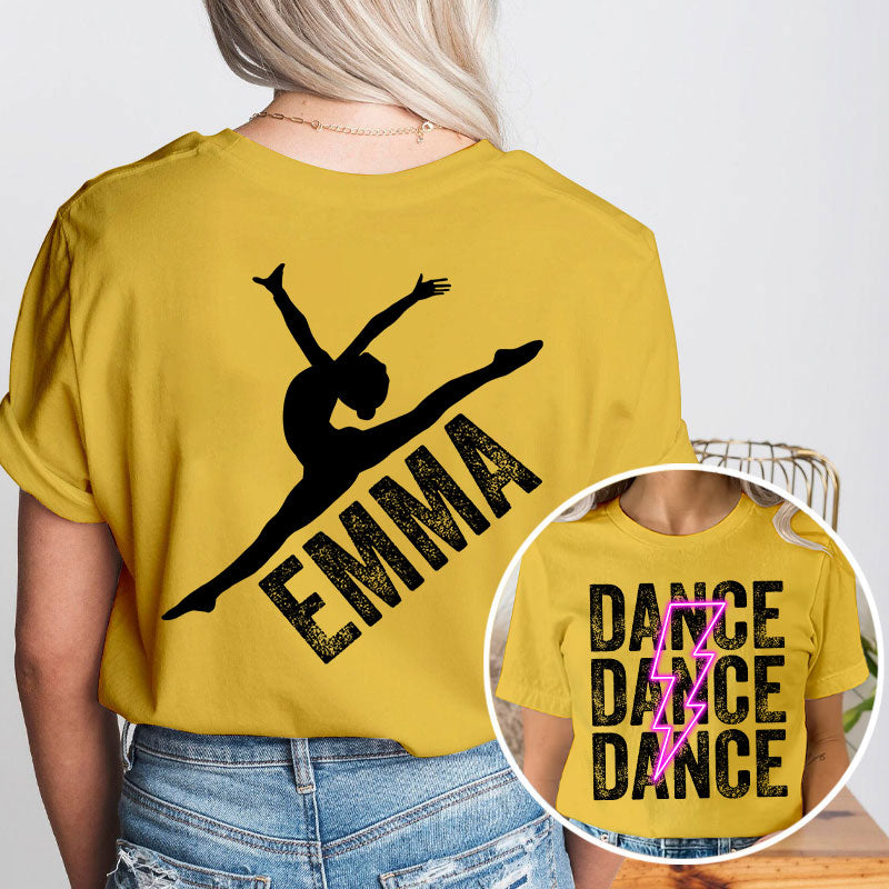 Personalized Pink Lighting Dance Teacher Two Sided T-Shirt 2MAT88