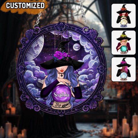 Hocus Pocus, Time To Focus Personalized Halloween Suncatcher ORHA2208