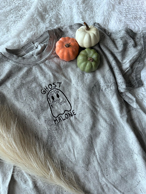 Embroidered Ghost Malone Tshirt EMHA2808