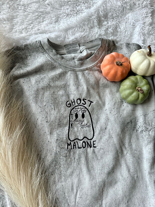 Embroidered Ghost Malone Tshirt EMHA2808