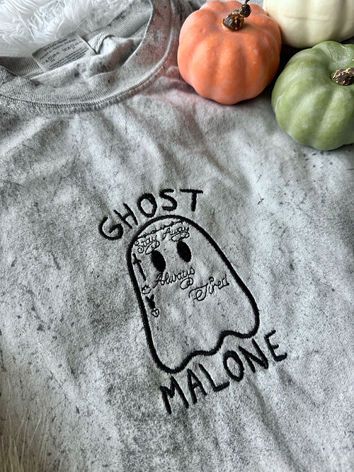 Embroidered Ghost Malone Tshirt EMHA2808