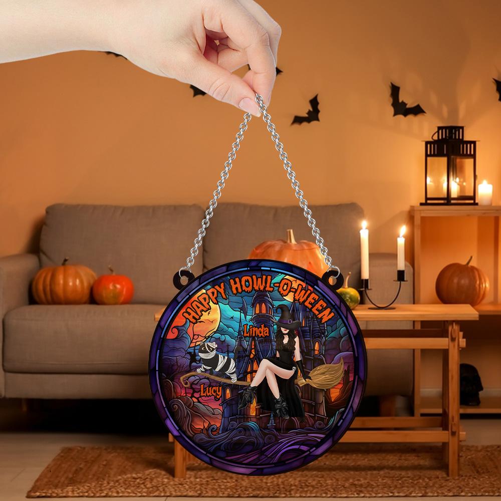 Happy Howl-o-ween! Personalized Dog Cat Personalized Suncatcher ORHA2208