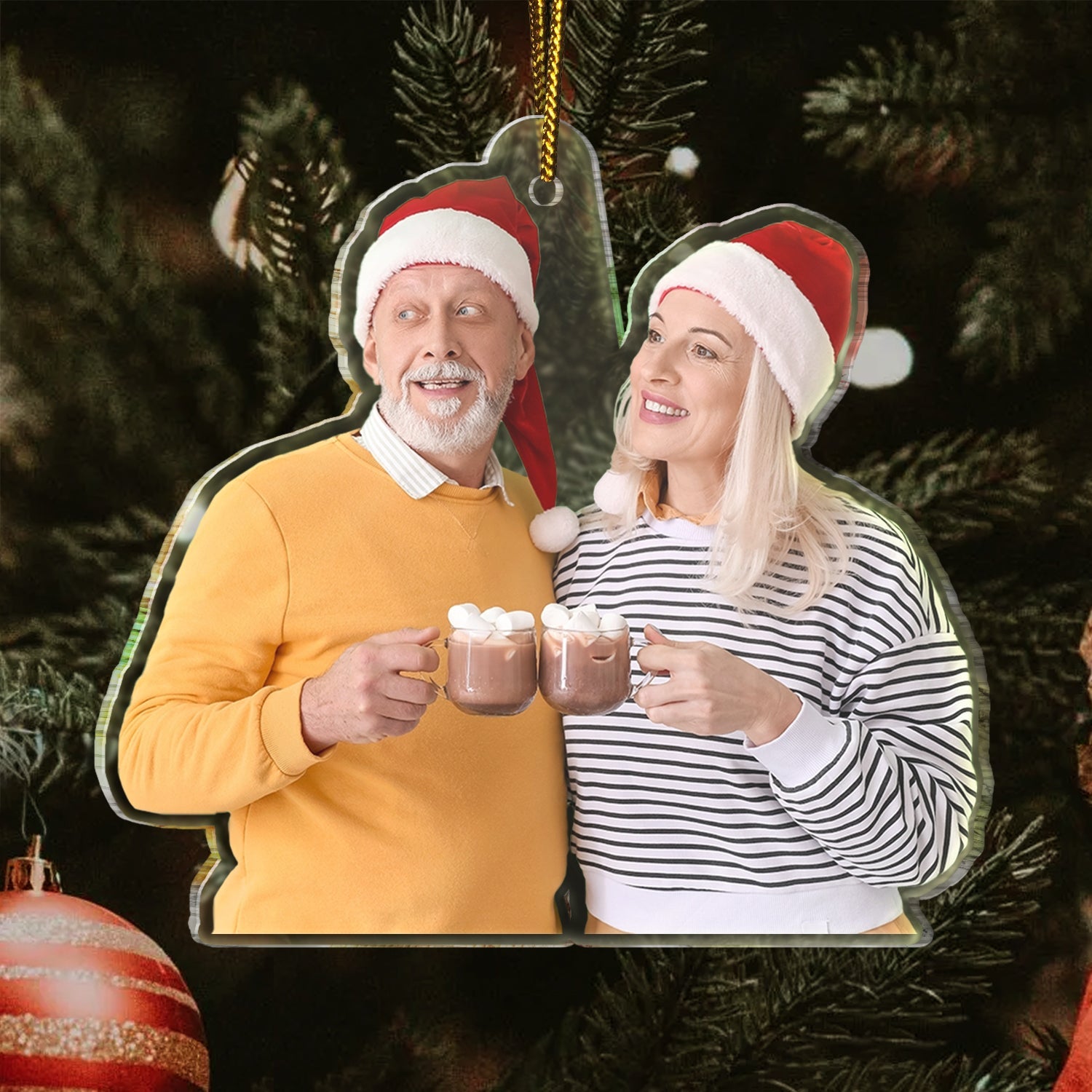 Custom Photo Couple Family - Christmas Gift For Couples - Personalized Acrylic Photo Ornament ORNA1210