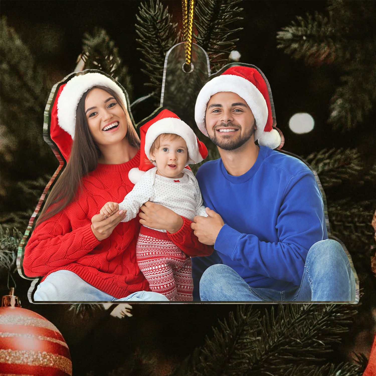 Custom Photo Family - Christmas Gift For Family, Parents - Personalized Acrylic Photo Ornament ORNA1210