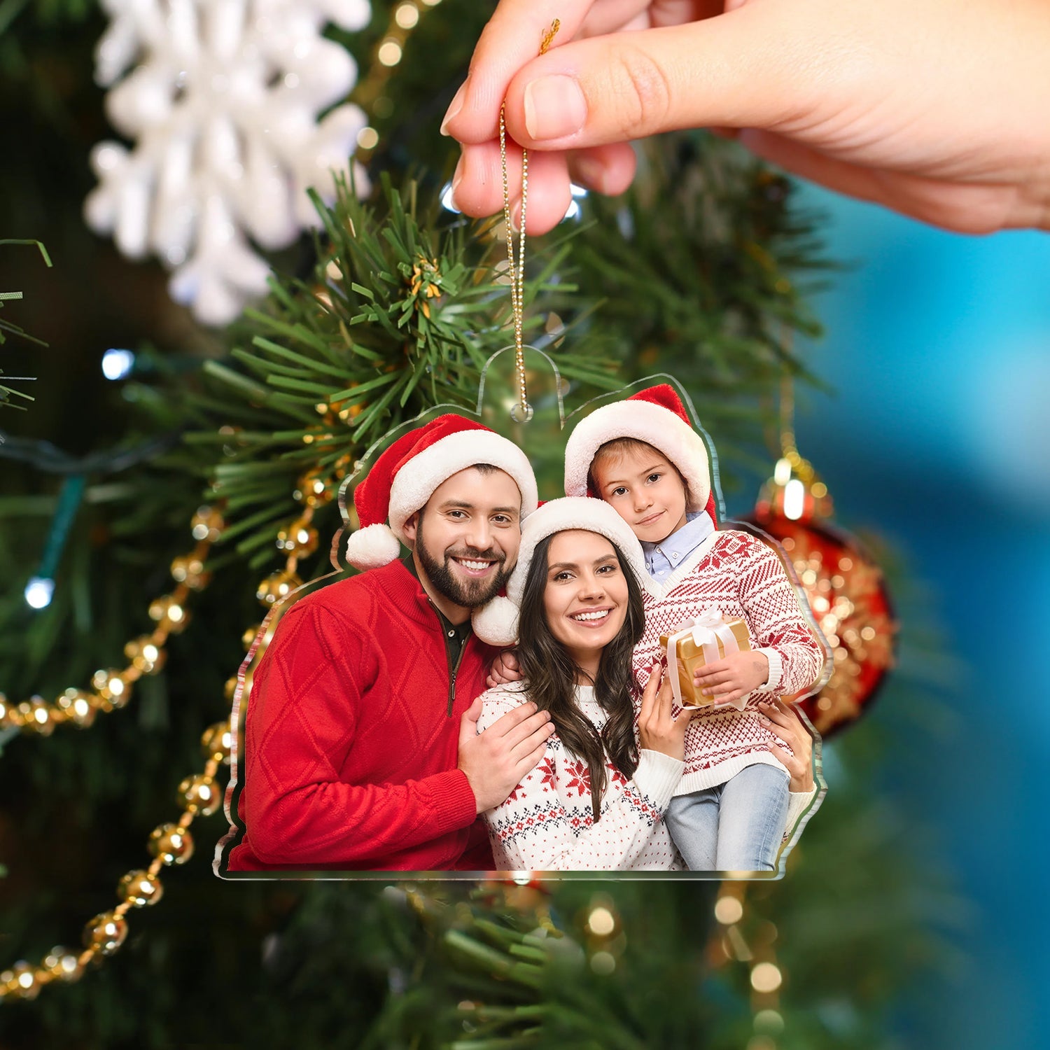Custom Photo Family - Christmas Gift For Family, Parents - Personalized Acrylic Photo Ornament ORNA1210