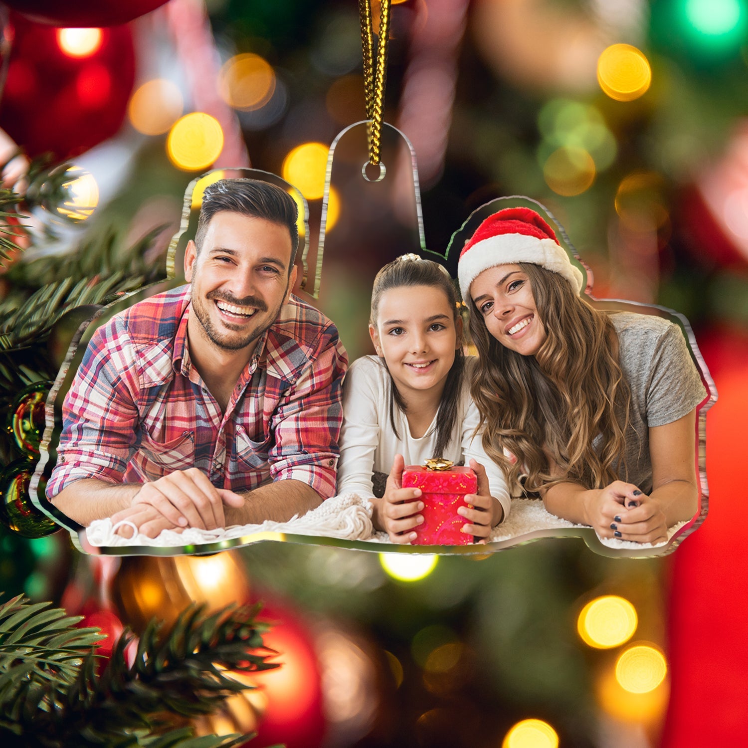 Custom Photo Family - Christmas Gift For Family, Parents - Personalized Acrylic Photo Ornament ORNA1210