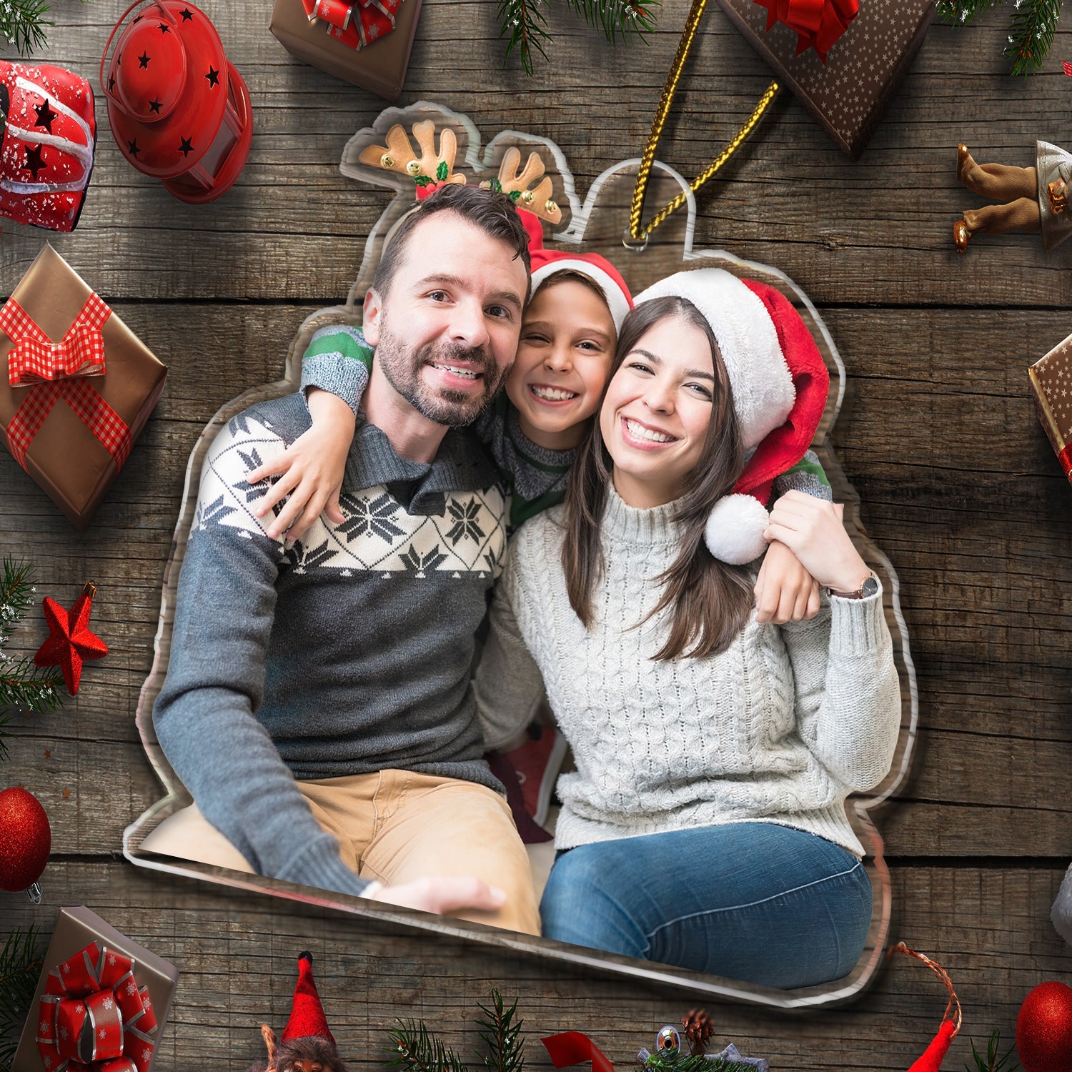 Custom Photo Family - Christmas Gift For Family, Parents - Personalized Acrylic Photo Ornament ORNA1210