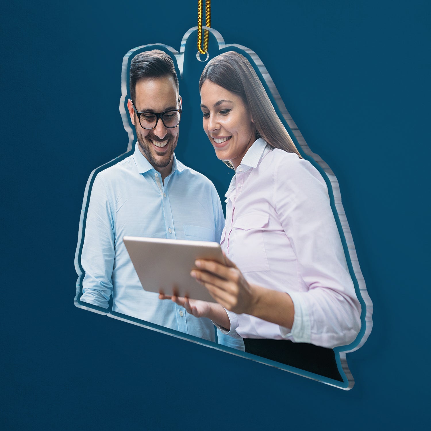 Custom Photo Besties Colleagues Sisters - Christmas Gift For Best Friends, Siblings - Personalized Acrylic Photo Ornament ORNA1210