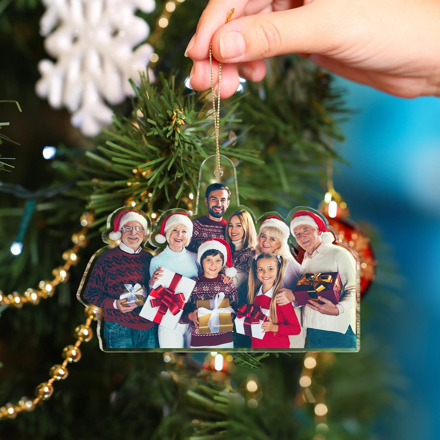 Custom Photo Funny Grandkids - Christmas Gift For Grandma, Grandpa, Grandparents - Personalized Acrylic Photo Ornament ORNA1210