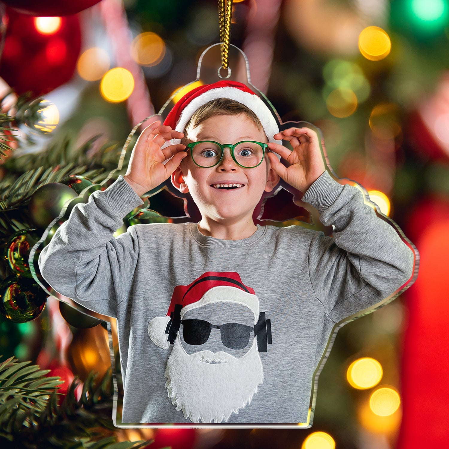 Custom Photo Funny Grandkids - Christmas Gift For Grandma, Grandpa, Grandparents - Personalized Acrylic Photo Ornament ORNA1210