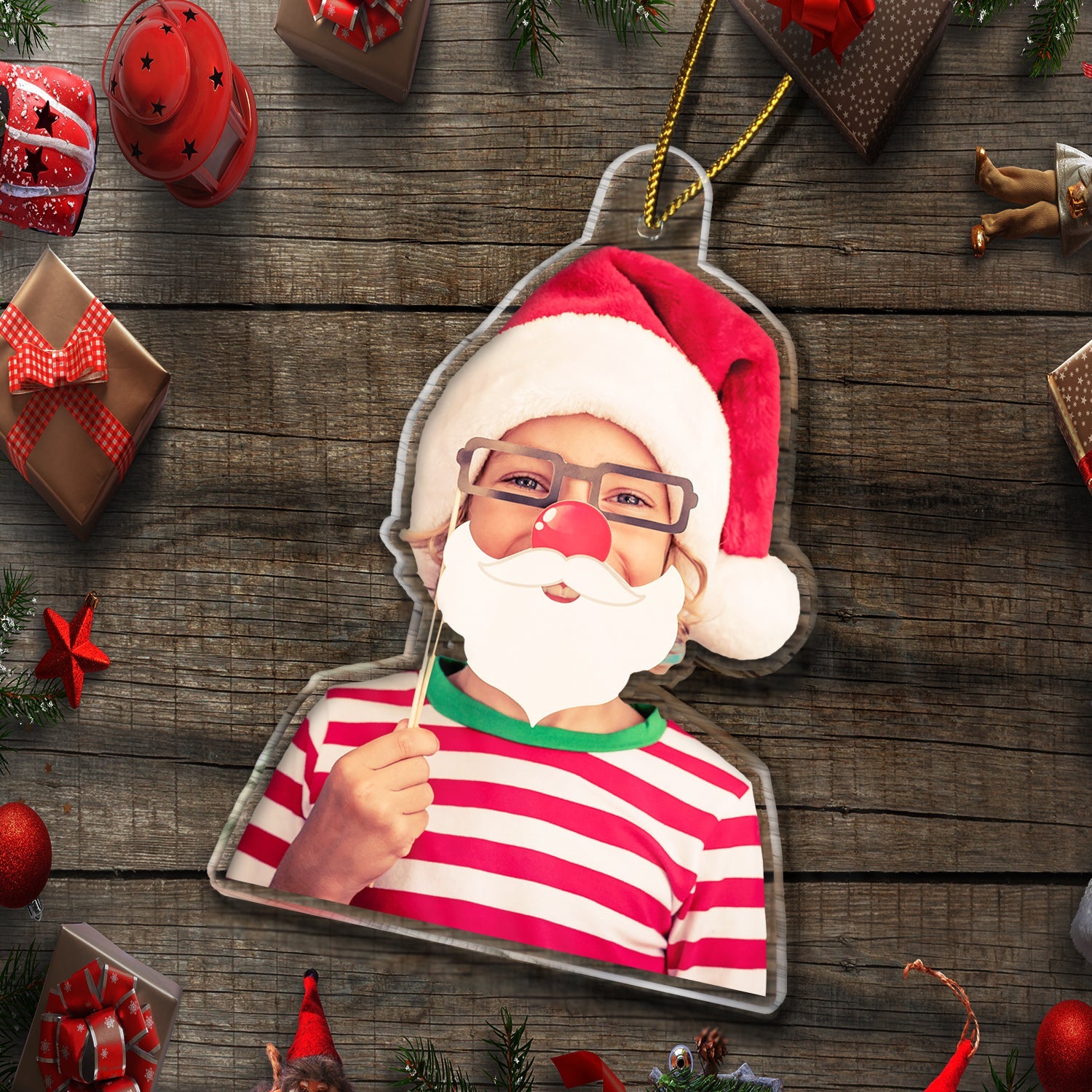 Custom Photo Funny Grandkids - Christmas Gift For Grandma, Grandpa, Grandparents - Personalized Acrylic Photo Ornament ORNA1210