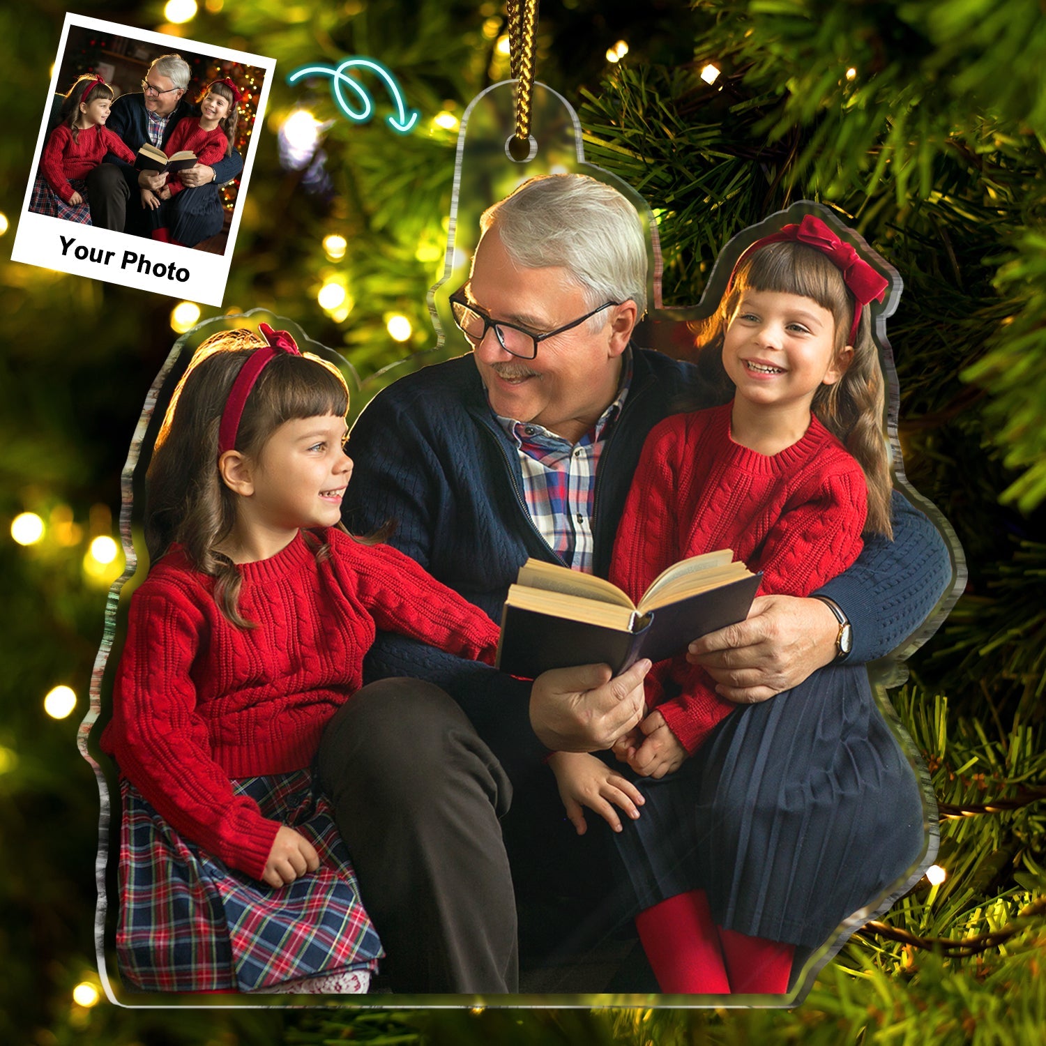 Custom Photo Funny Grandkids - Christmas Gift For Grandma, Grandpa, Grandparents - Personalized Acrylic Photo Ornament ORNA1210