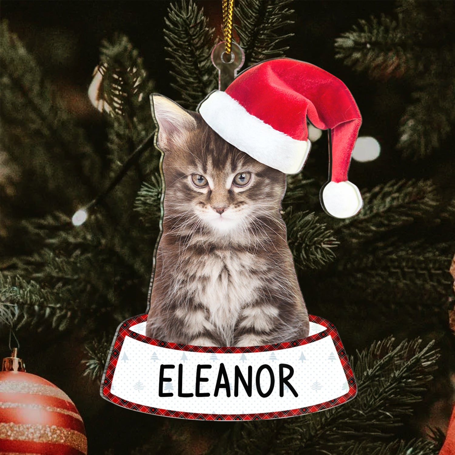 Custom Photo Funny Dog Cat - Christmas Gift For Pet Lovers - Personalized Cutout Acrylic Ornament ORNA1210