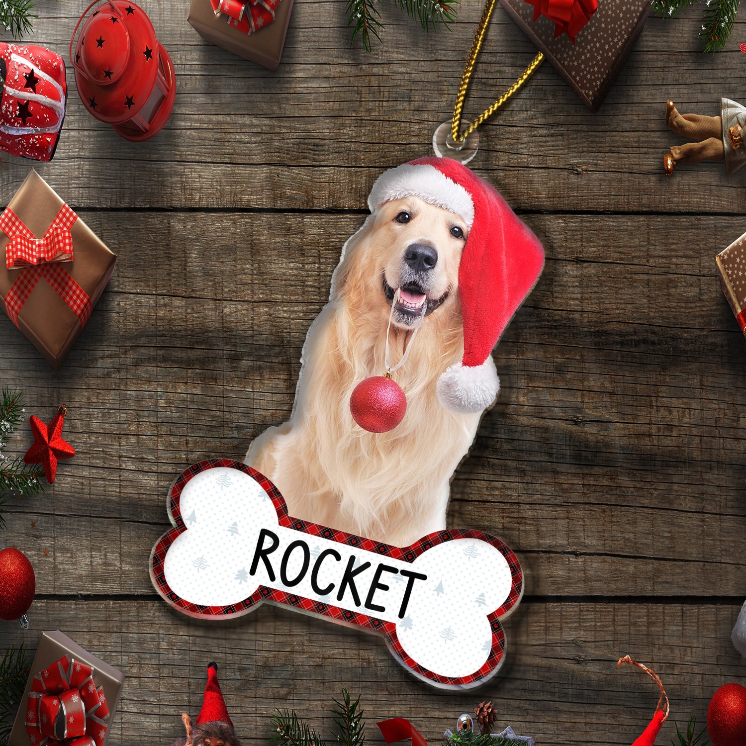 Custom Photo Funny Dog Cat - Christmas Gift For Pet Lovers - Personalized Cutout Acrylic Ornament ORNA1210