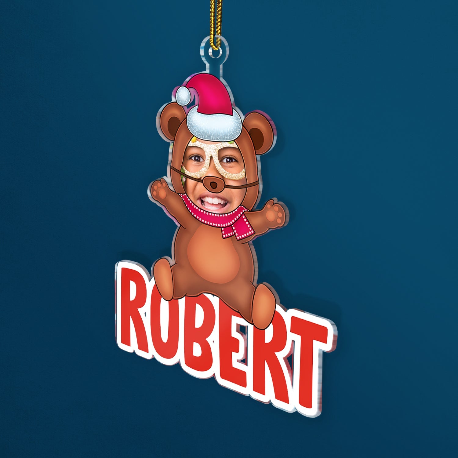 Custom Photo Christmas Cosplay Grandkids - Christmas, Loving Gift For Grandpa, Grandma, Grandparents - Personalized Cutout Acrylic Ornament ORNA1210