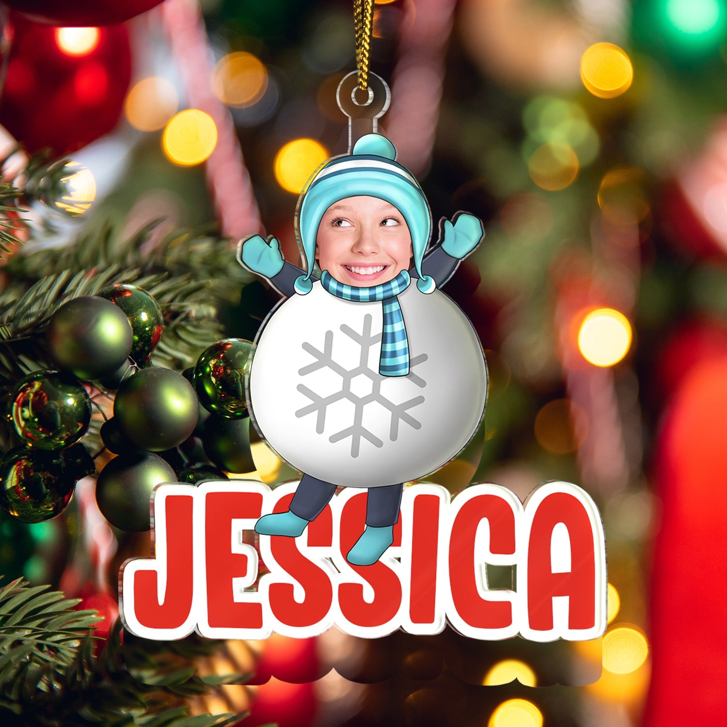 Custom Photo Christmas Cosplay Grandkids - Christmas, Loving Gift For Grandpa, Grandma, Grandparents - Personalized Cutout Acrylic Ornament ORNA1210