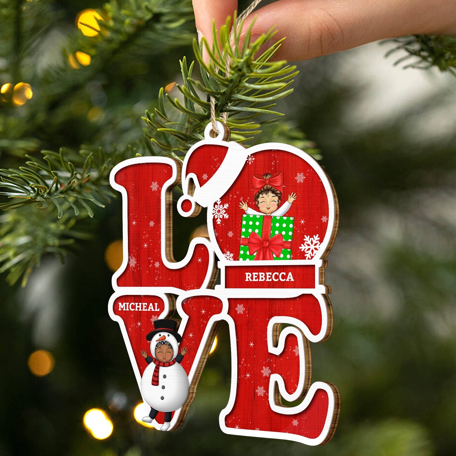 Love Grandkids - Christmas, Loving Gift For Grandpa, Grandma, Grandparents - Personalized Wooden Cutout Ornament ORNA1210