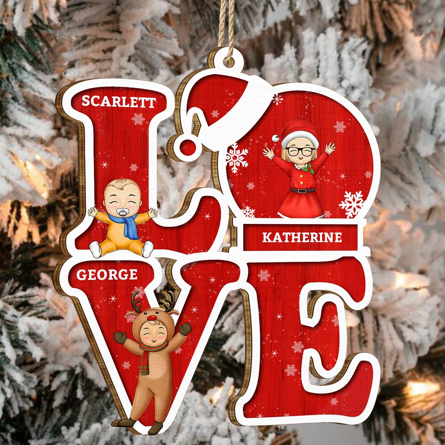 Love Grandkids - Christmas, Loving Gift For Grandpa, Grandma, Grandparents - Personalized Wooden Cutout Ornament ORNA1210