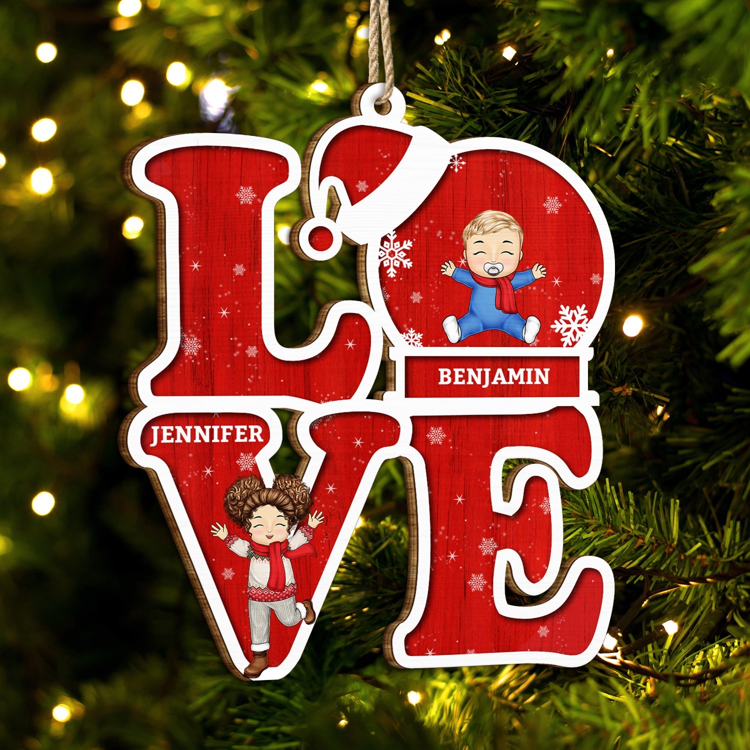 Love Grandkids - Christmas, Loving Gift For Grandpa, Grandma, Grandparents - Personalized Wooden Cutout Ornament ORNA1210